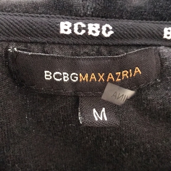 BCBGMaxAzria Black Velour Long Sleeve Front Zip Hooded Jacket - Picture 8 of 12